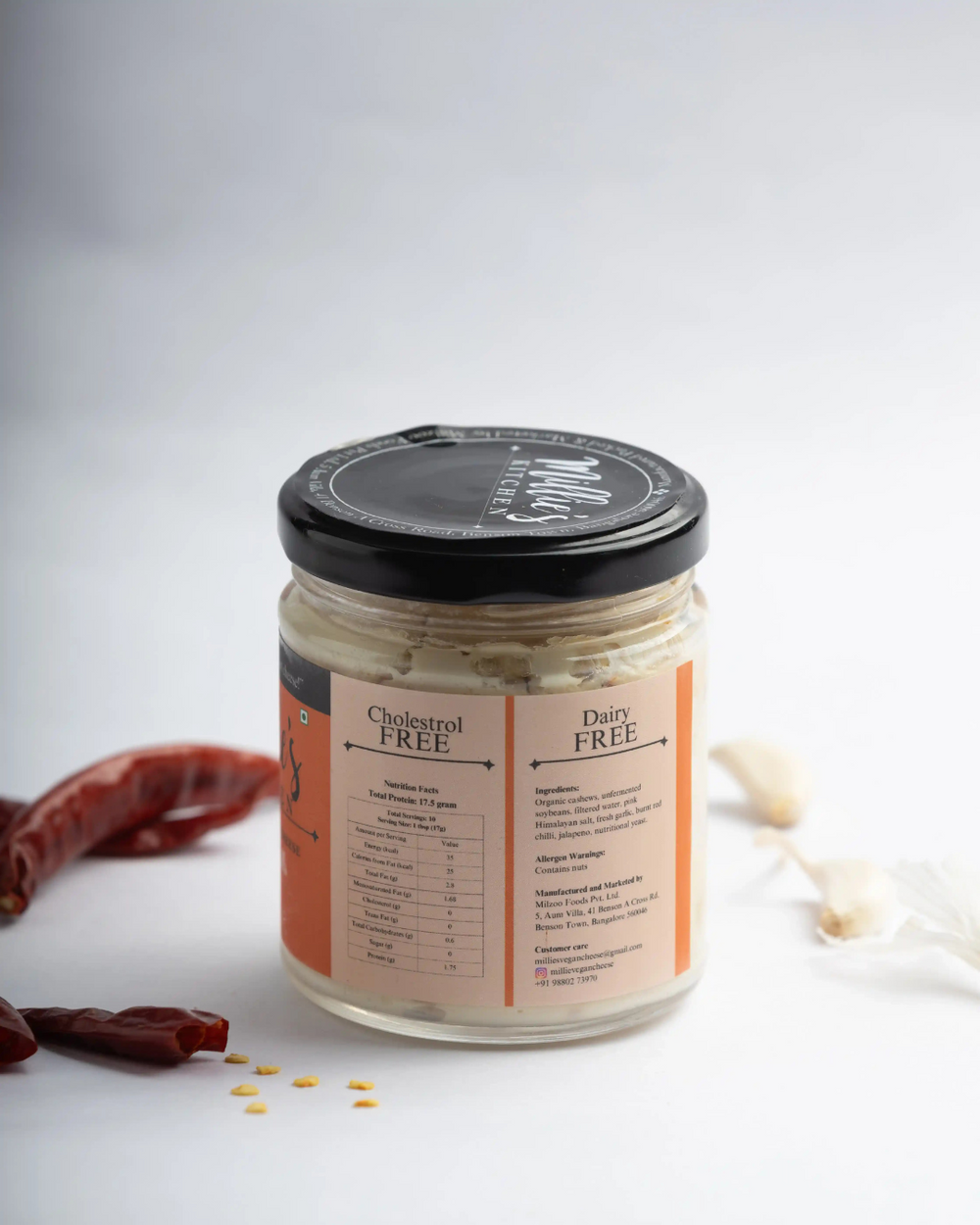 Burnt Red Chili and Garlic | Millie's Vegan Cheese - EarthBased 