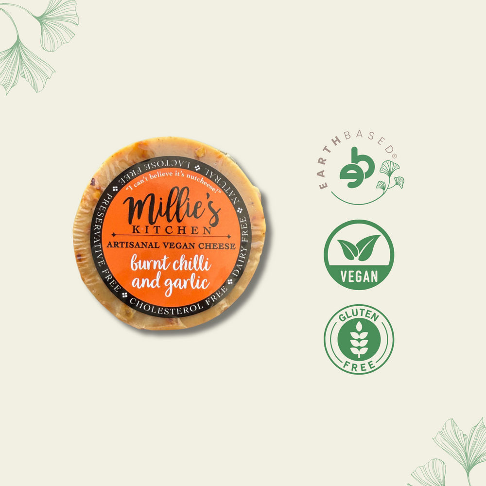 Burnt Red Chili and Garlic Wheel | Millie's Vegan Cheese - EarthBased 