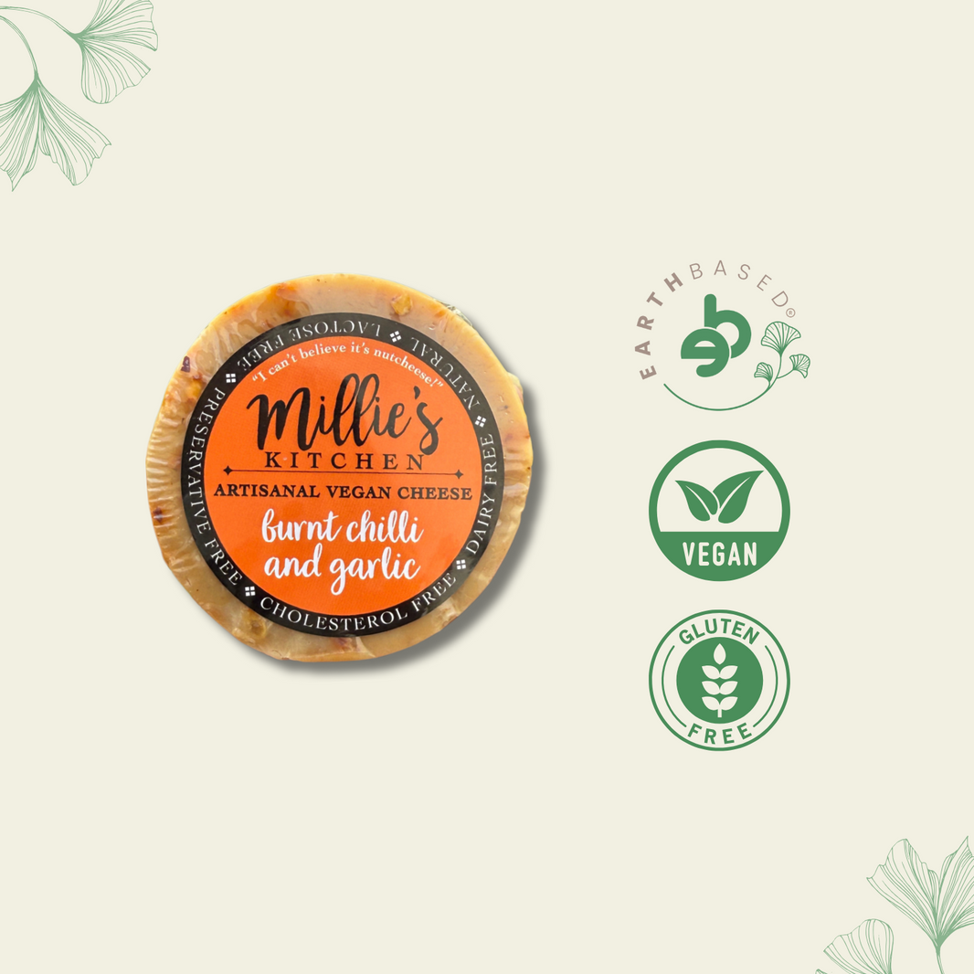 Burnt Red Chili and Garlic Wheel | Millie's Vegan Cheese - EarthBased 