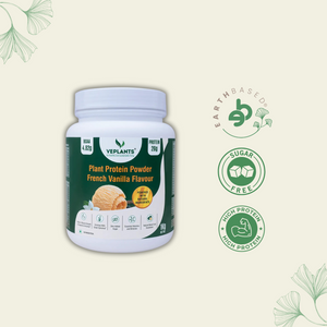 Vegan Protein Powder- 26g Pea & Brown rice Isolate, Complete Amino Acid profile, 4.82 BCAA, Monk Fruit Extract, Multivitamins and Minerals for everyday fitness & immunity, No added sugar, (Vanilla, 1Kg) | Veplants - EarthBased 