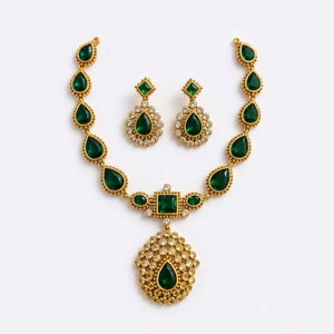 Emerald Pendant Necklace Set - view 2