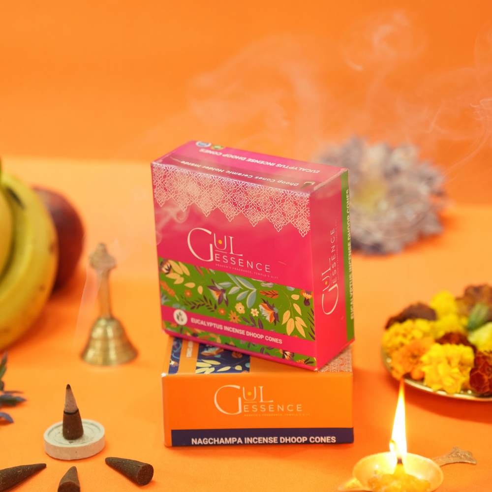 Eucalyptus Dhoop Cones | Made from Temple Flower | Gulessence - EarthBased 