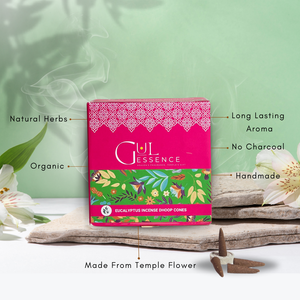Eucalyptus Dhoop Cones | Made from Temple Flower | Gulessence - EarthBased 