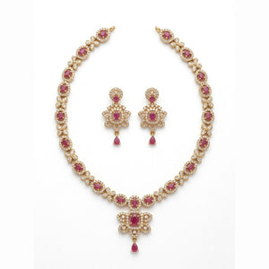 Ruby Sparkle Necklace Set - view 3