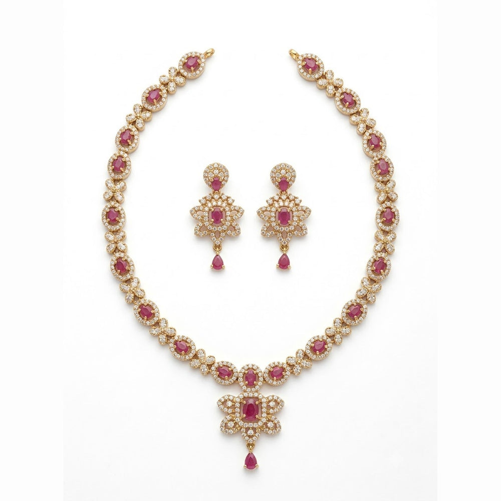 Ruby Sparkle Necklace Set - view 3