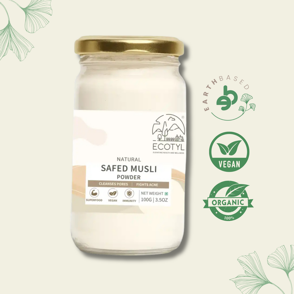 Ecotyl Safed Musli Powder | Boosts Stamina & Immunity | Ayurvedic Herb | 100g - EarthBased 