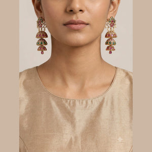 Layered Jhumka Drop Earrings - view 2