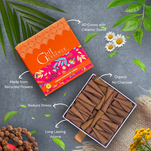 Firangipani Dhoop Cones | Made from Temple Flower | Gulessence - EarthBased 