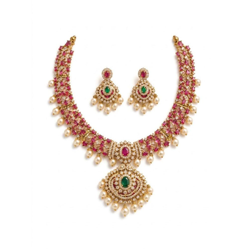Ruby Temple Necklace Set - view 2