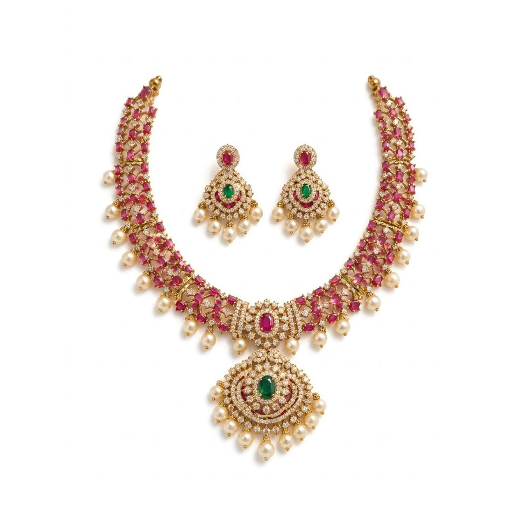 Ruby Temple Necklace Set - view 2