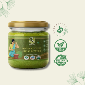 Organic Wheat Grass Powder - 100 gm | Asmita Organic Farms | Pack of 2 - EarthBased 