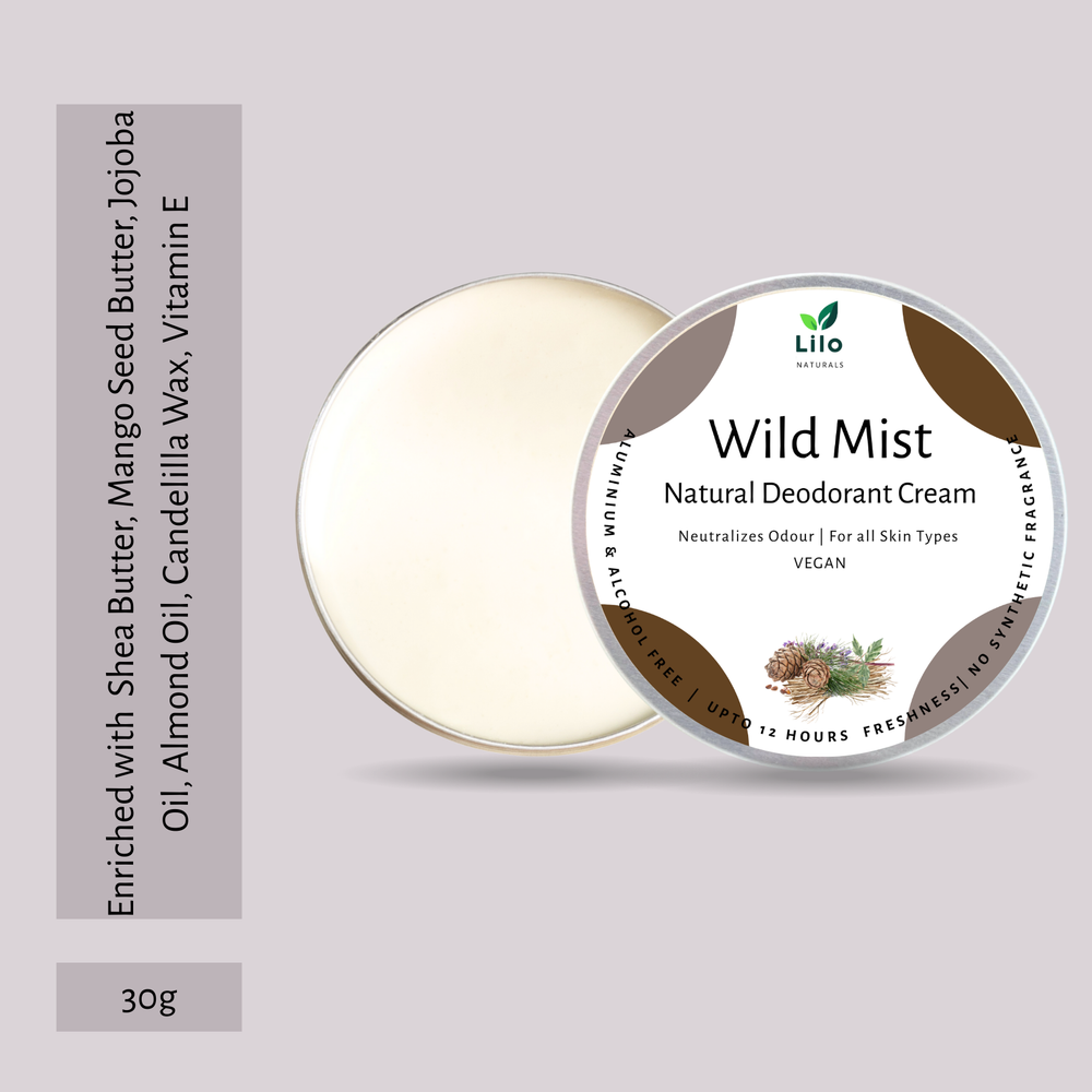 Natural Deodorant Cream | Wild Mist | Enriched with Shea Butter, Mango Butter, Jojoba & Almond Oil - EarthBased 