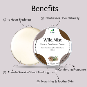 Natural Deodorant Cream | Wild Mist | Enriched with Shea Butter, Mango Butter, Jojoba & Almond Oil - EarthBased 