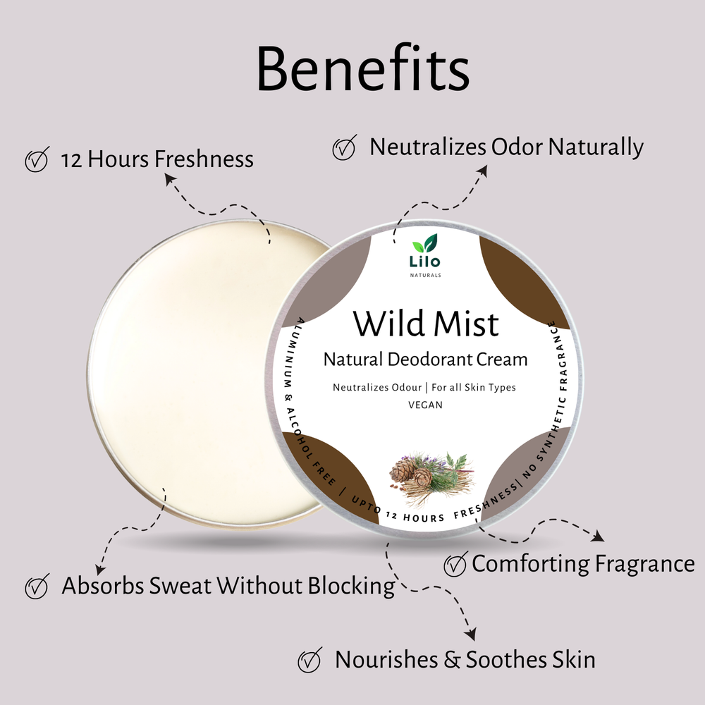 Natural Deodorant Cream | Wild Mist | Enriched with Shea Butter, Mango Butter, Jojoba & Almond Oil - EarthBased 