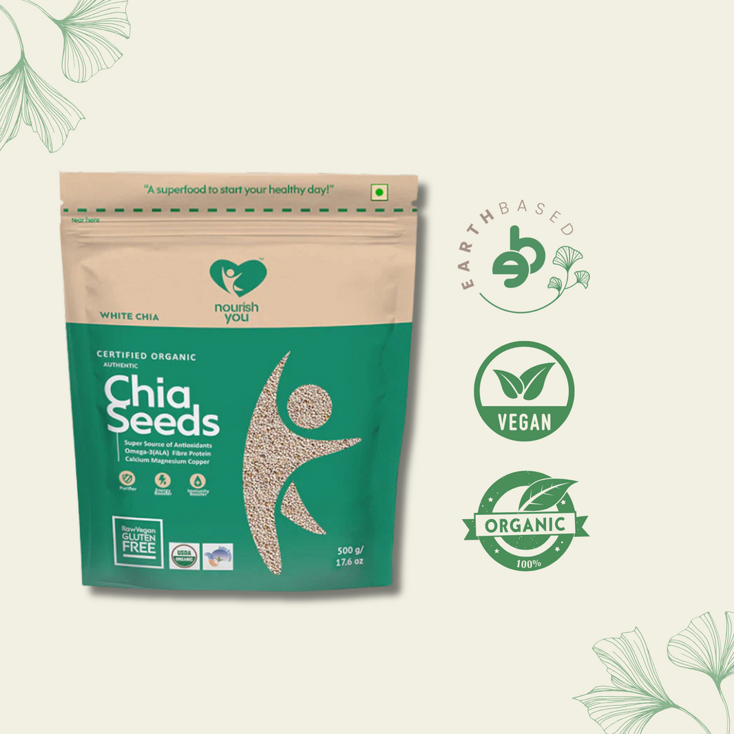 Nourish You Organic Raw White Chia Seeds - EarthBased 