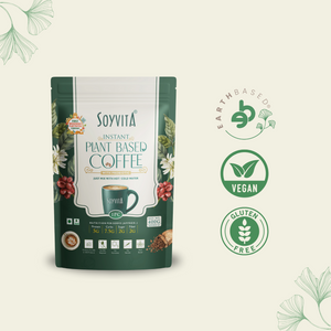 SOYVITA – PLANT BASED COFFEE | 2 MINS INSTANT COFFEE | WITH PREBIOTICS & PROBIOTICS | NON DAIRY COFFEE | Serves – 16 (400 Gms) - EarthBased 