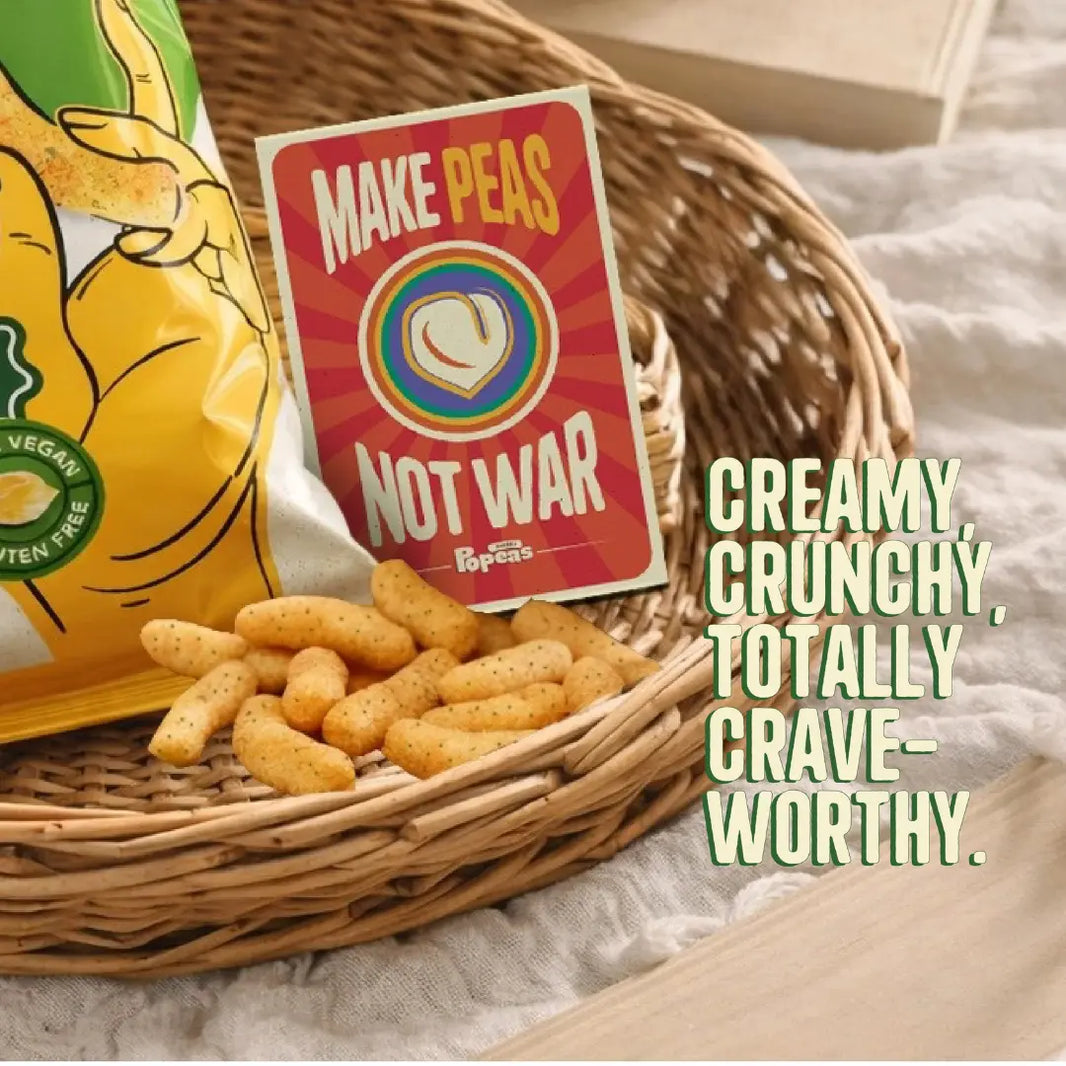 Cream & Onion Popeas (4 × 60g) – Vegan Protein Snack | Nourish Organics