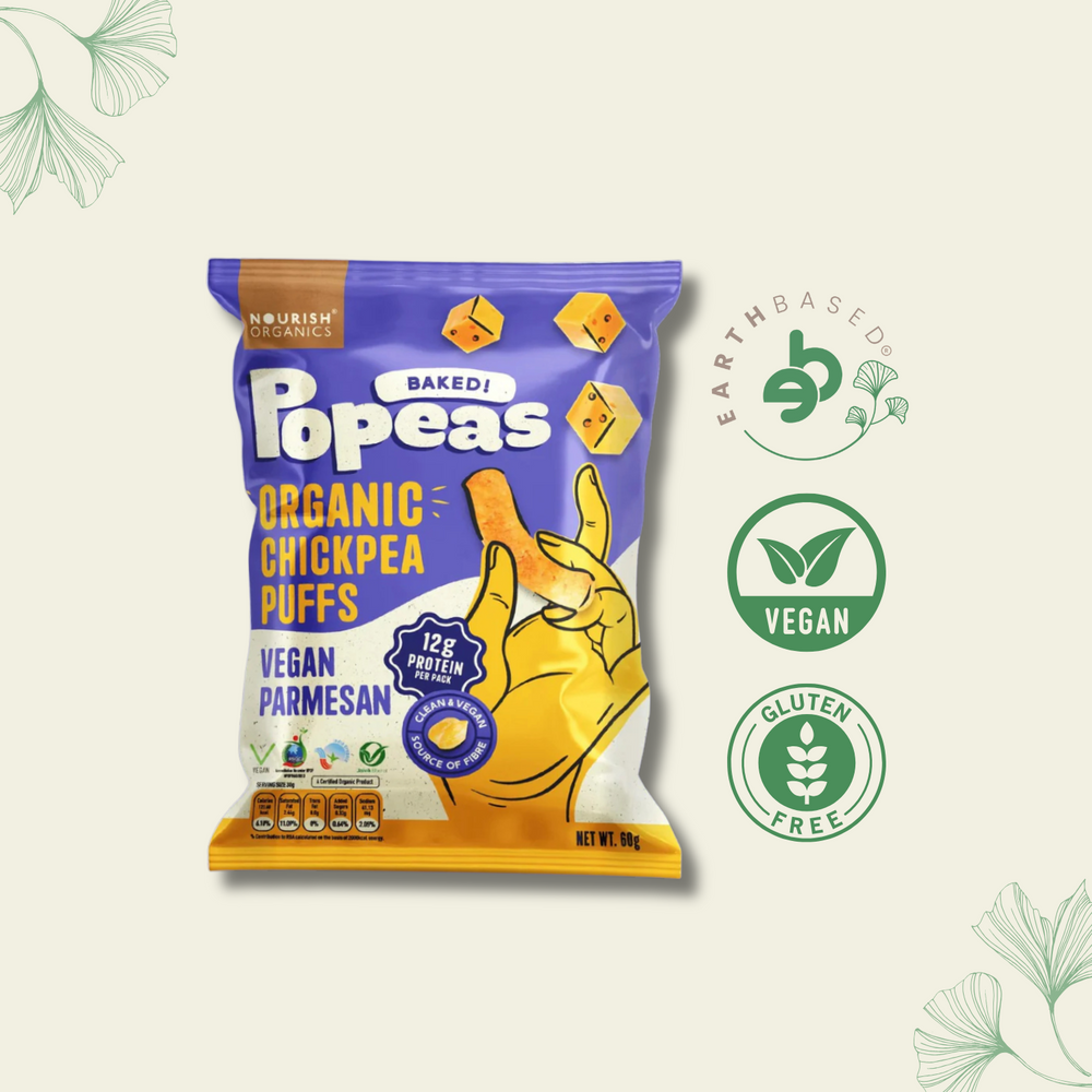 Nourish Organics Chickpea Puffs | VEGAN PARMESAN (Pack x4) - EarthBased 