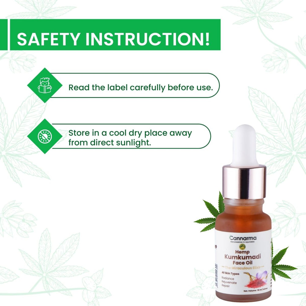 Cannarma Hemp Kumkumadi Tailam Face Oil (10ml) - EarthBased 