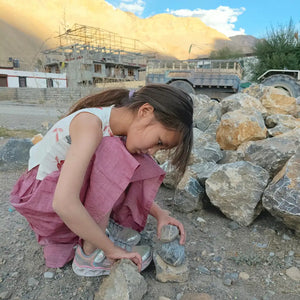 Twirl and Top' - Girls' Leaf Print Crop Top with Long Skirt - EarthBased 