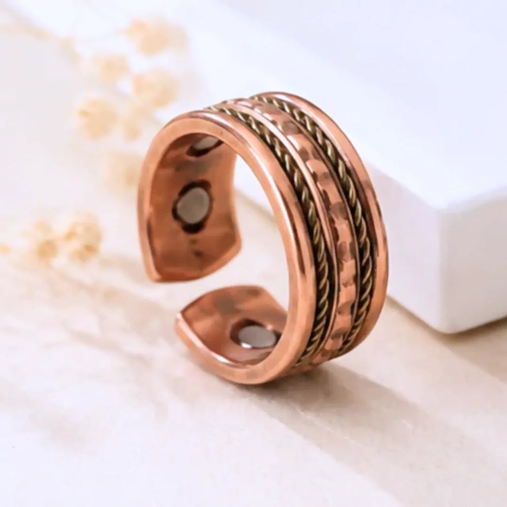 Copper magnetic ring by Nature Heal – handcrafted open-band design