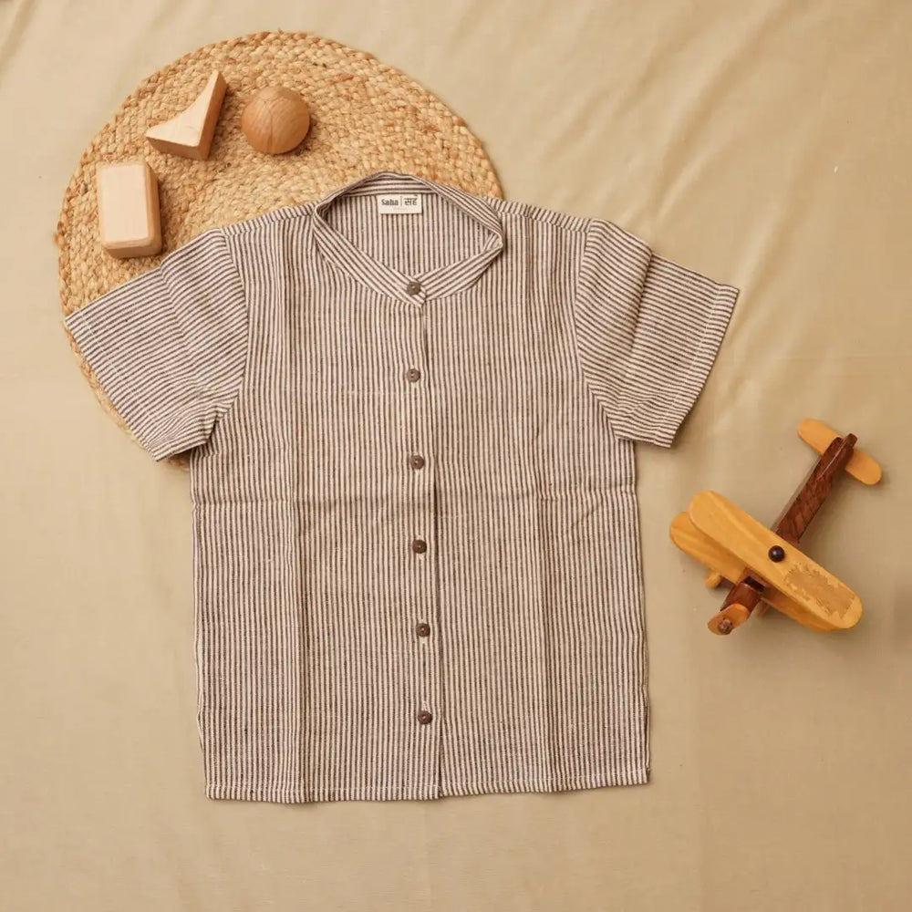 Stripes' - Boys' Khadi Shirt - EarthBased 