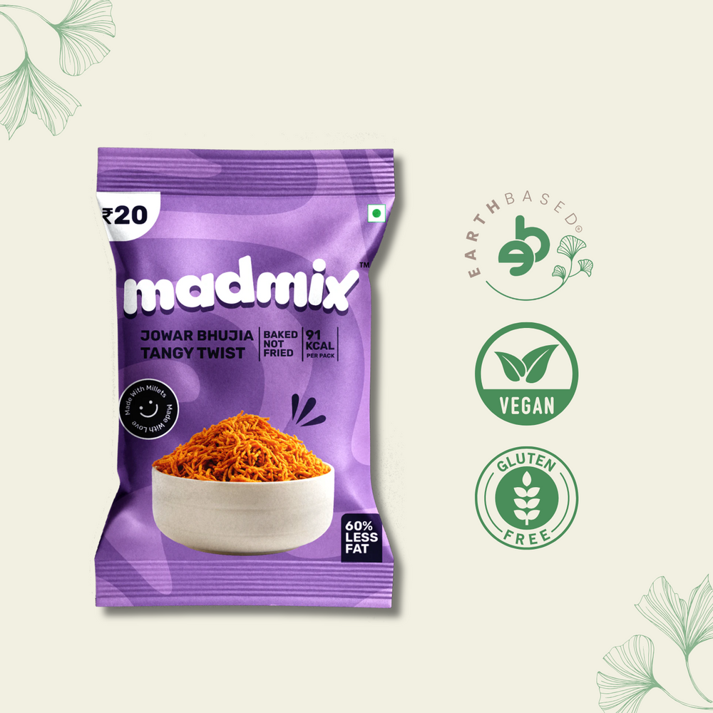 Jowar Bhujia Tangy Twist | Pack of 10 - EarthBased 