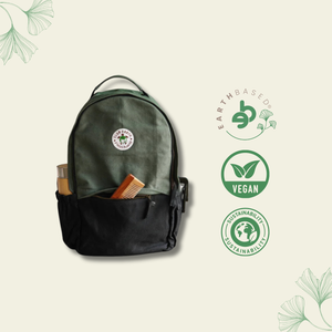 Clan Earth Amur Backpack- Olive Green & Charcoal Black - EarthBased 