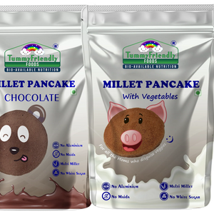 TummyFriendly Foods Millet Pancake Mix - Chocolate, Veggies. HealthyBreakfast. 2 Packs 150g Each Cocoa Powder (2 x 150 g) - EarthBased 
