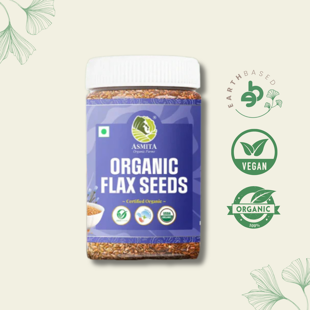 Organic Flaxseed - 200g | Asmita Organic Frams | Pack of 2 - EarthBased 
