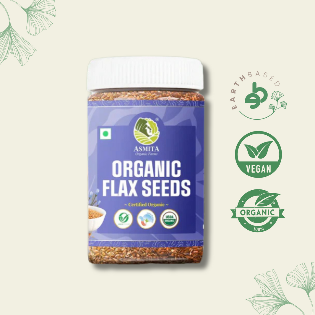 Organic Flaxseed - 200g | Asmita Organic Frams | Pack of 2 - EarthBased 