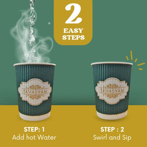 TAVASYAM Ready to Sip Mint Flavour Green Tea Cup | Green Tea for Weight Loss | Vegan, Gluten Free & Sugar Free | | Mint Flavour | Whole Leaf Teas | Pre-Filled Tea Cups 200ml | Tea Cups Set of 12 - EarthBased 