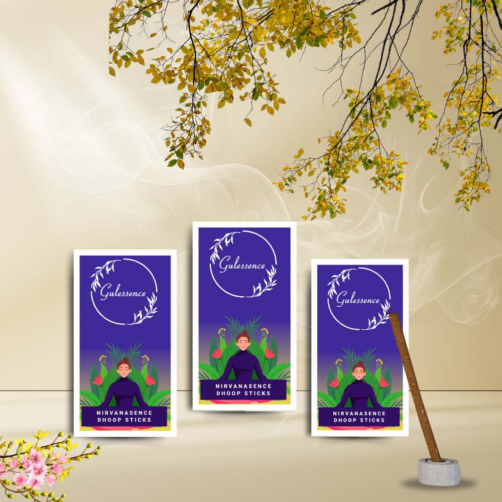 Nirvanasence  Bamboo less Dhoop Sticks | Made from Temple flowers | Gulessence - EarthBased 