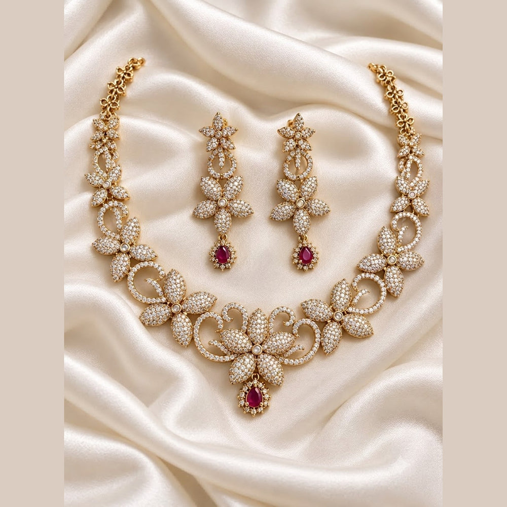 Sparkle Flower Necklace Set - view 2