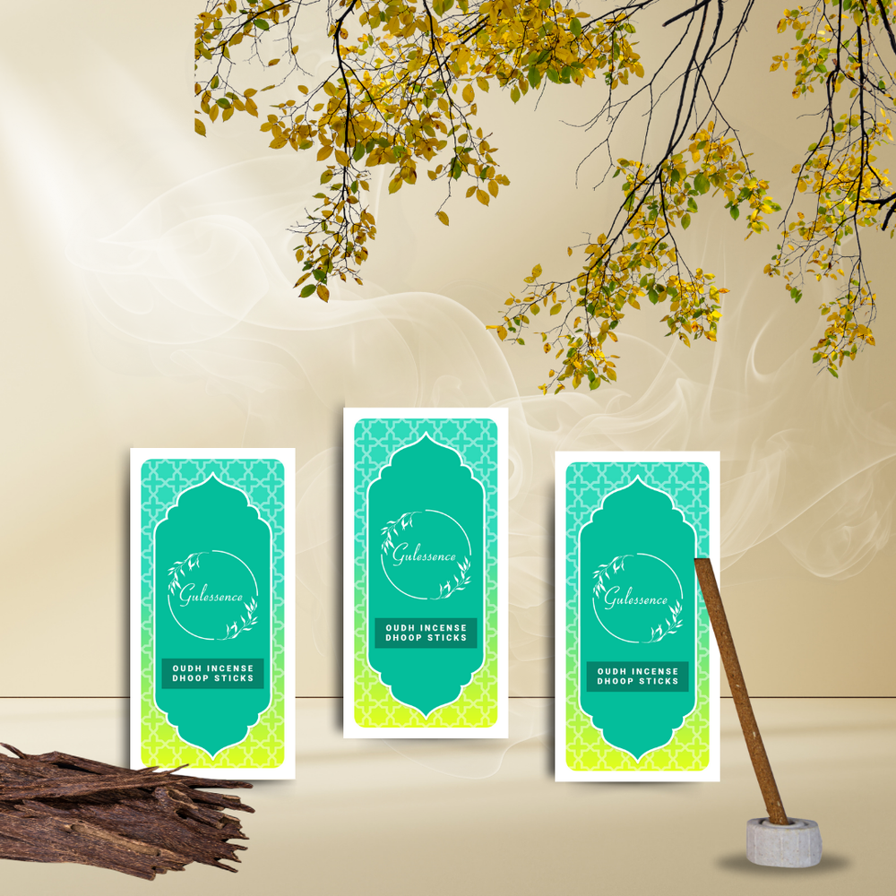Oudh Bamboo Less Incense Dhoop Sticks | Made from Temple flowers | Gulessence - EarthBased 