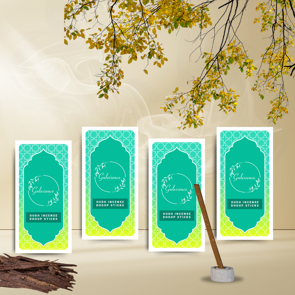 Oudh Bamboo Less Incense Dhoop Sticks | Made from Temple flowers | Gulessence - EarthBased 