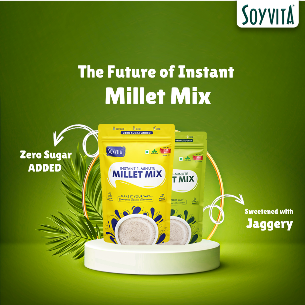 Instant Millet Mix (Zero Sugar Added + Pea Protein) | Pack of 2