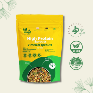 Aaj Pakao - Dehydrated 7 Mixed Sprouts | 200gms | Ready to Cook | Great for Salads, Stir-fries, and Sandwiches | 1 Pack, 200gms - EarthBased 