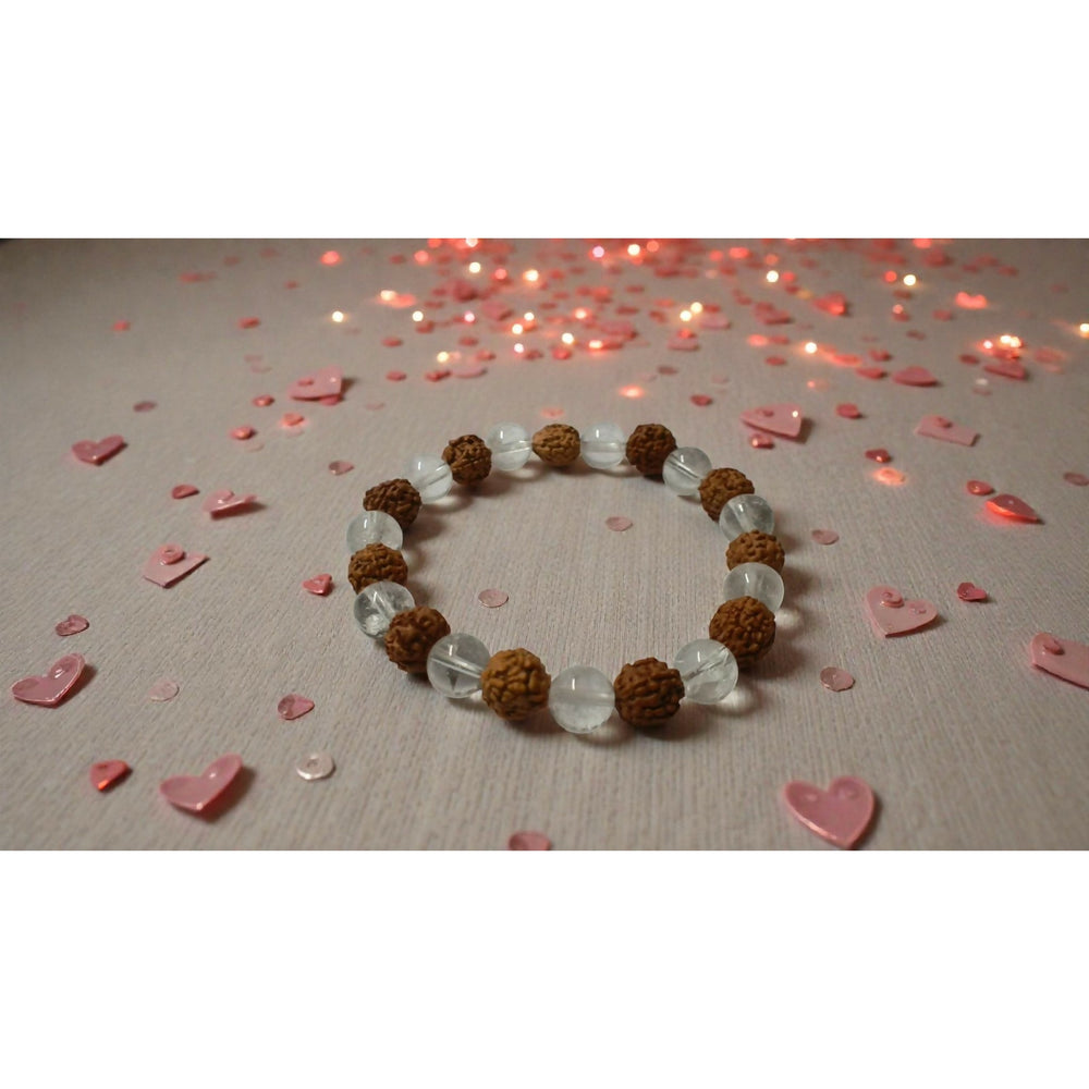 Onearth crystal rudraksha bracelet (certified) - EarthBased 