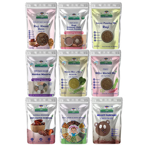 TummyFriendly Foods CertifiedOrganic Baby Food For Toddlers 1+ Year, Dry Fruits Powder for Baby Kids Cereal (500 g, Pack of 9, 12+ Months) - EarthBased 