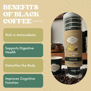 TAVASYAM Black Coffee Powder | Instant Coffee Powder | Mocha Flavoured Coffee | Vegan, Gluten Free & Sugar Free | No Additives | No-Drip Infusion Layer | Pre-Filled Coffee Cups 200ml | Pack of 12 Cups - EarthBased 