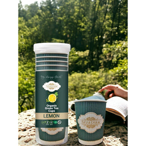 TAVASYAM Ready to Sip Lemon Flavour Green Tea Cup | Green Tea for Weight Loss | Vegan, Gluten Free & Sugar Free | Lemon Flavour | Whole Leaf Teas | Pre-Filled Tea Cups 200ml | Tea Cups Set of 12 - EarthBased 