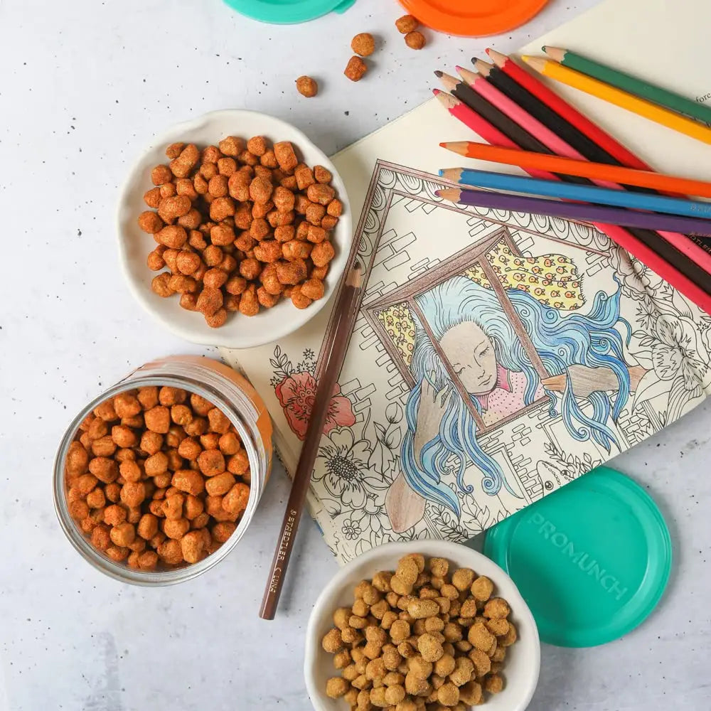 PROMUNCH Soya Snack |Gluten-FreePack of 3 Flavour: Noodle MasalaTangy Pudina & CheeseOnion -150G - EarthBased 