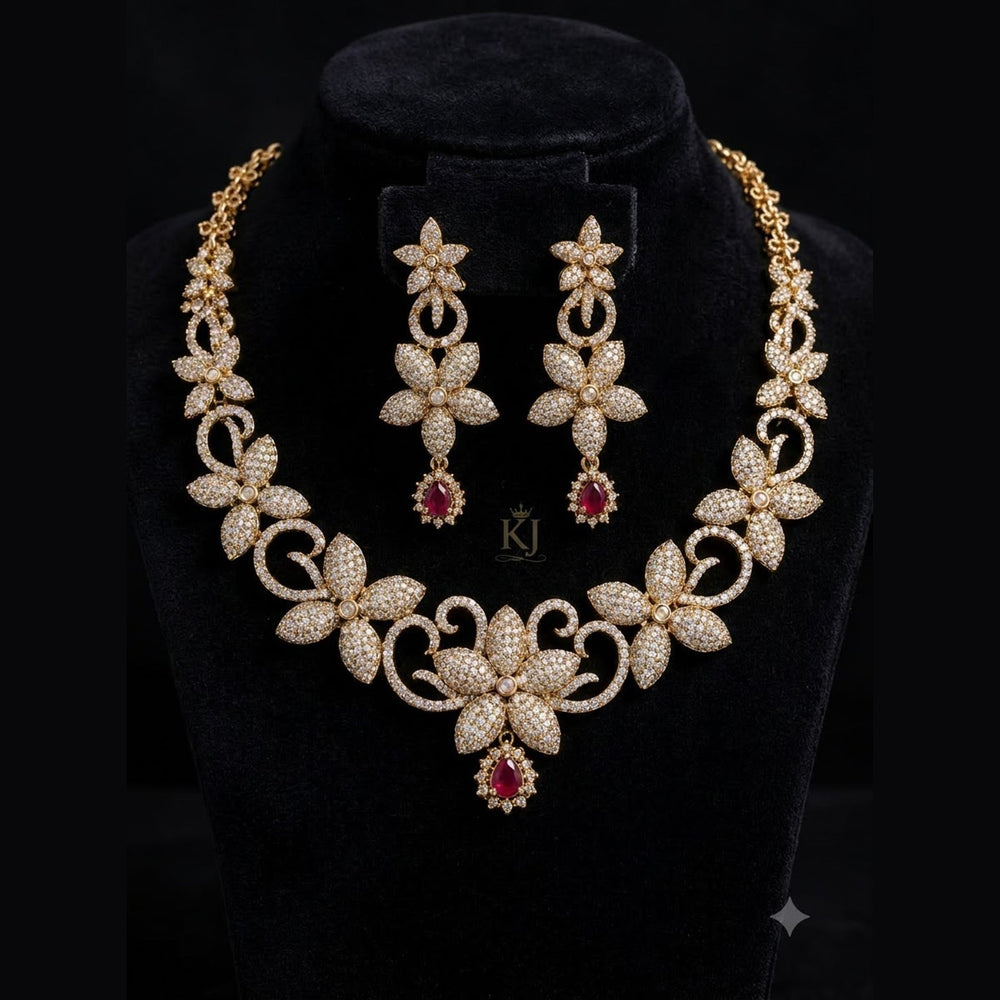 Sparkle Flower Necklace Set - view 3