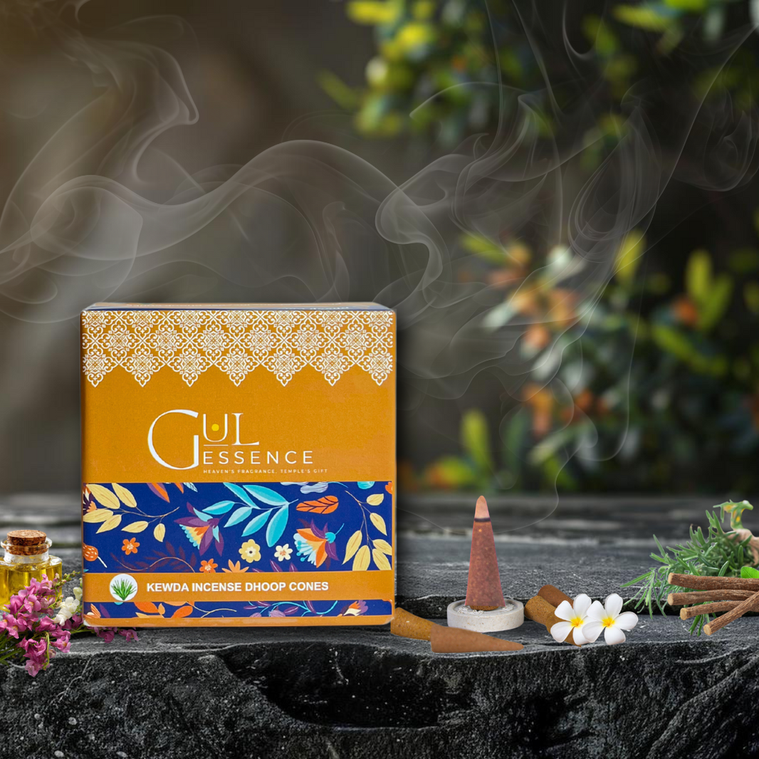Kewda Dhoop Cones | Made from Temple Flower | Gulessence - EarthBased 