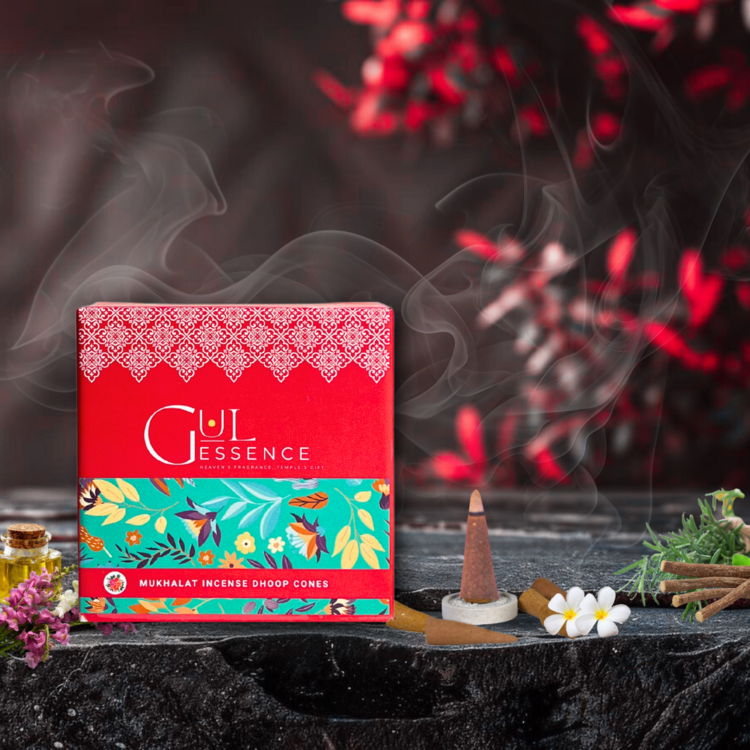 Mukhallat Dhoop Cones | Made from Temple Flower | Gulessence - EarthBased 