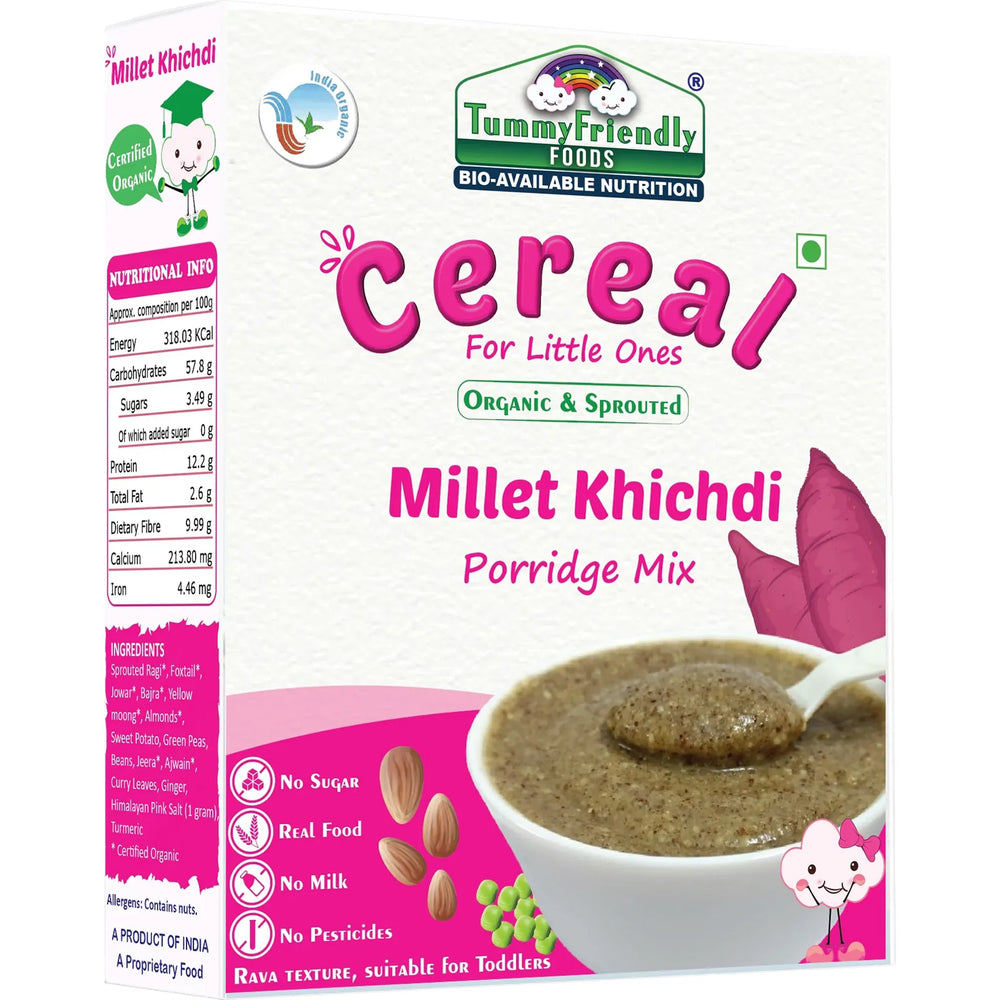 TummyFriendly Foods Organic Millet Khichdi Mix With Vegetables for Toddler Cereal (200 g) - EarthBased 