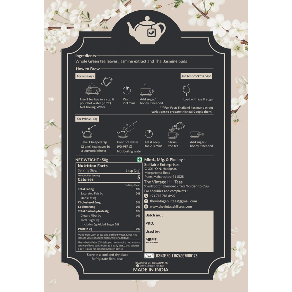Delicate Thai Jasmine tea - EarthBased 