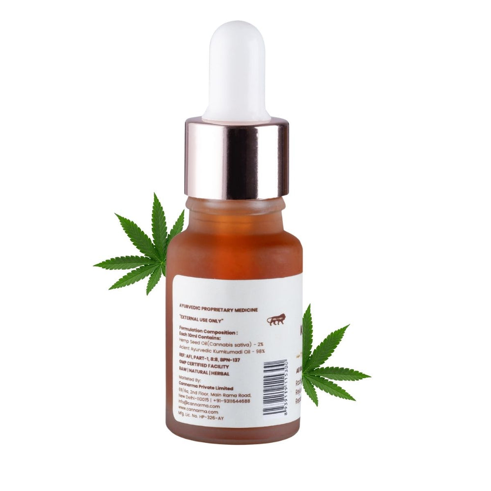 Cannarma Hemp Kumkumadi Tailam Face Oil (10ml) - EarthBased 
