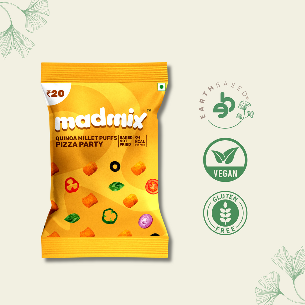 Quinoa Millet Puffs Pizza Party Pack of 10 - EarthBased 